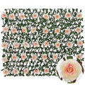Expandable Fence Privacy Screen with Artificial Flower, Greenery Expandable Stretchable Covers Panel Privacy Fence for Balcony Patio Garden, Single Sided Leaves (Pink Rose, 1 Pack) - color: Pink Rose, size: 1 Pack
