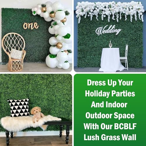 Artificial Grass Wall 10"x 10"(12Pcs) 3-Layer Leaf Boxwood Hedge Panels, UV-Anti Faux Greenery Wall Green Grass Wall Backdrop Decoration for Indoor Outdoor Decor Covering Privacy, 8.3 SQ FT - size: 10x10Inch 12Pcs