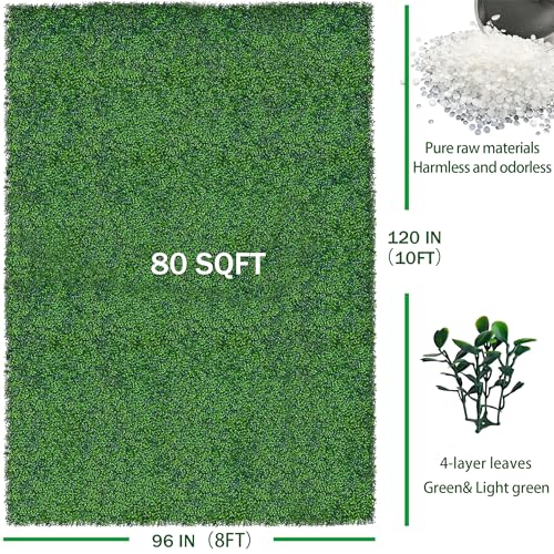ODTORY Artificial Ivy Privacy Fence Wall Screen: 8FT X 10FT (80 sqft) UV-Anti Faux Boxwood Roll Panels Greenery Backdrop Ivy Vine Leaf Hedges for Indoor Outdoor Green Decor - size: 96 X 120 IN