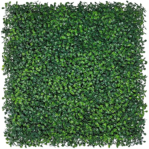 ODTORY Artificial Grass Wall Backdrop Panels,10 X 10 in 12P(8.4 sqft) UV-Anti Greenery Boxwood Panels for Indoor Outdoor Green Wall Decor & Ivy Fence Covering Privacy - size: 10*10IN 12P