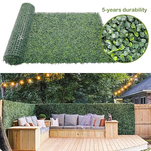 Grass Wall Decor,Paistao Privacy Fence Screen,Greenery Backdrop Panels,40"x 120"(33.5 Sqft) Artificial Boxwood Fake Grass Wall for Indoor,Outdoor,Patio,Garden,Backyard - size: 2 Boxwood-40"x 120"