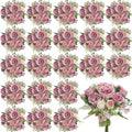 Peonies Artificial Flowers Bulk, 24 Bundles Silk Fake Peonies with Stems Dusty Rose Faux Peony Bundles for Spring Summer Wedding Bouquet Home Bridal Baby Shower Party Centerpieces Vase - color: Dusty Rose
