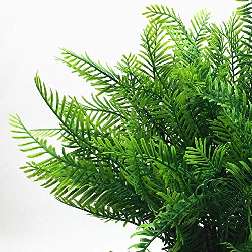 CATTREE Artificial Shrubs, Plastic Plants Bamboo Grass Fake Green Bushes Greenery Leaves Wedding Indoor Outdoor Home Garden Verandah Office Table Centerpieces Arrangements Decoration 6 pcs - color: Bamboo Grass-6pcs