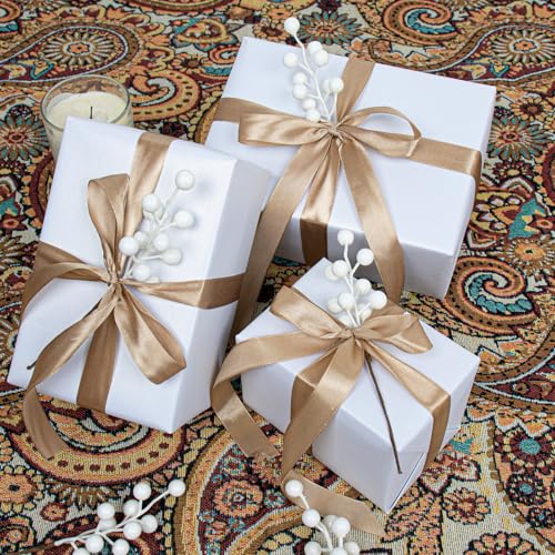 LLZLL 32 Pack Christmas Picks Artificial Christmas Tree Berries 6.5 Inch Holly Berry Stems for Winter Xmas Holiday DIY Ornaments（White） - color: White