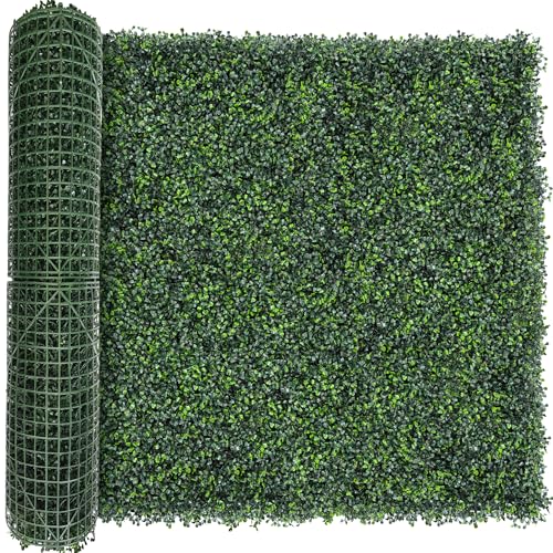 TTTM Artificial Boxwood Hedge Roll: 48"x120" UV-Resistant Faux Green Ivy Leaves Grass Wall Panel Fence for Indoor/Outdoor Privacy Screen, Wedding Backdrops, and Home Greenery Wall Decor. - size: 48"X120"