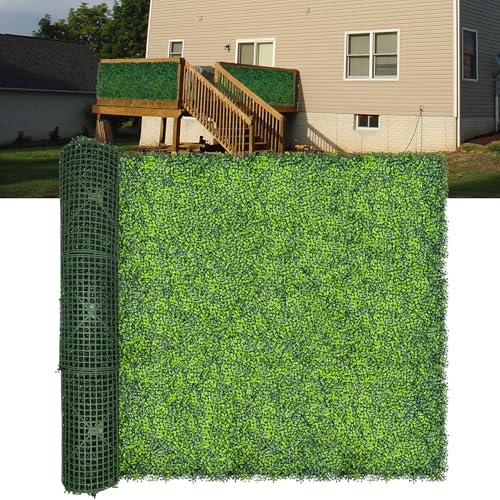 Artificial Boxwood Roll Panels: 60"x 140"(58.5 SQFT) UV-Anti Faux Ivy Leaves Grass Wall for Patio Balcony Privacy, Garden, Backyard Greenery Wall Backdrop and Fence Decor - size: 140"x60"