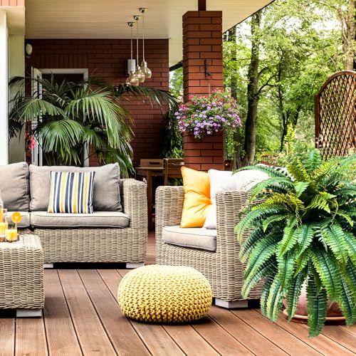 Giant Artificial Boston Ferns for Outdoors Large,Uv Resistant Lifelike Artificial Plants Large,Faux Fern Silk Ferns That Look Real,Fake Fern for Outside Lifelike 128 Branches - color: Fern Green (128 Branches)