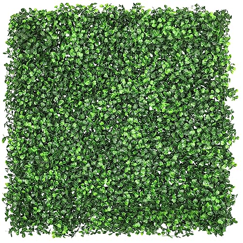 E&K 6Pcs 20" x 20" Artificial Grass Wall Panels, Faux Boxwood Greenery Backdrop Decor, UV Protected Privacy Hedge Screen for Indoor Outdoor (Boxwood) - color: Boxwood