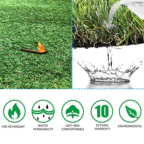 · Petgrow · Realistic Artificial Grass Rug 7FT X 15FT(105 Square FT) - Indoor Outdoor Garden Lawn Landscape Synthetic Turf Mat - Thick Fake Grass Party Wedding Christmas Rug - size: 7 ft x 15 ft (105 square ft)
