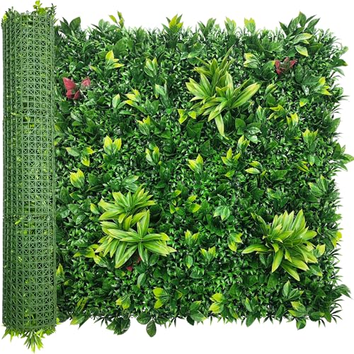 ODTORY Artificial Boxwood Panels: 40" x 120" (33.5 sqft) UV-Anti Fake Grass Ivy Privacy Hedge Greenery Backdrop Fence Wall Screen for Garden Fence Covering Privacy, Outdoor Indoor Home Decor - color: Green, size: 40x120 in