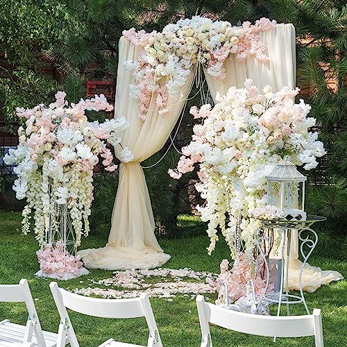 Sggvecsy Cherry Blossom Garland Artificial Cherry Flower Vines 6 Pack Hanging Silk Flowers Garland for Home Wedding Garden Party Arch Office Decor (Pink) - color: Pink, size: 6pcs