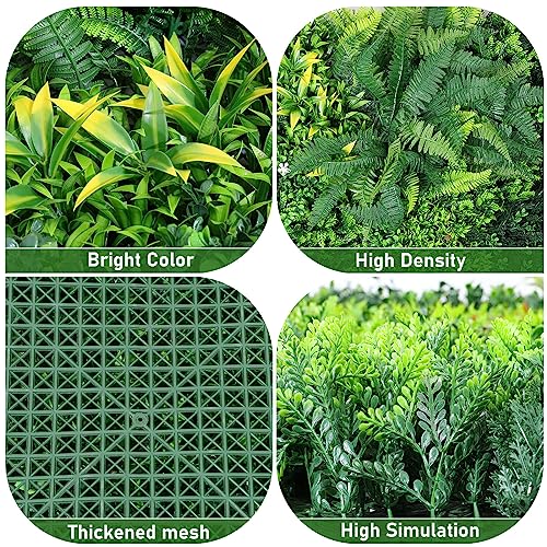 Boshen Artificial Grass Wall Panels, 3 Pack 40“x40” Boxwood Hedge UV Protected Greenery Privacy Grass Wall Decor Indoor Outdoor Wedding Garden Decor - size: 33Sq