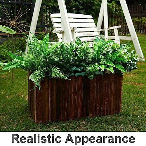 PARTY JOY 14 Bunches Fake Plants Outdoor, Fake Bushes UV Resistant Artificial Flowers Greenery Shrubs Faux Greenery for Outdoor Garden Patio Front Porch Yard Decor - color: Greenery