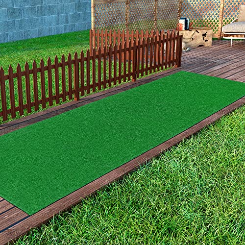 Sweethome Meadowland Collection Indoor and Outdoor Green Artificial Grass Turf Runner Rug 2'7" X 9'10" Green Artificial Grass/Pet mat with Rubber Backed - color: Green Turf, size: 2'7" x 9'10" (Rectangular)