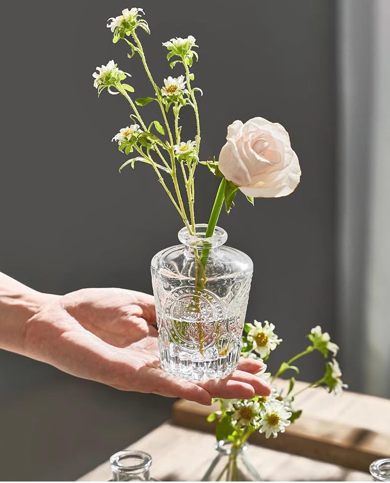 16 Pack Glass Bud Vase Set, Small Flower Vase Set Bud Vases for Wedding Centerpiece Table Decor, Vintage Small Vases for Room Home Dining Party Table Center Decor (Clear Set, 16 Pack) - color: Clear Set, size: 16 Pack