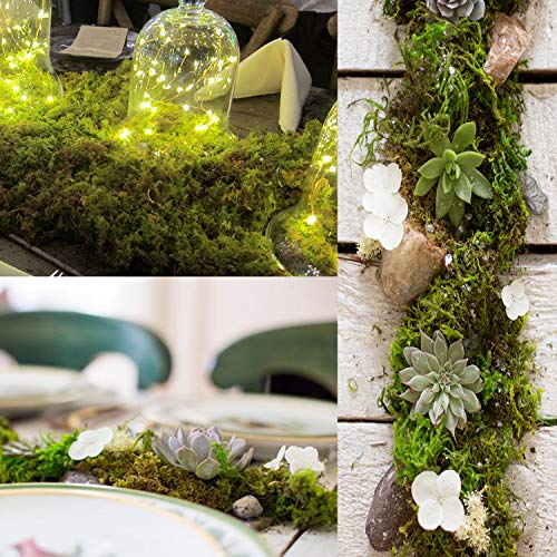 TOPCOMWW Fake Moss for Centerpieces Decor, Aftificial Green Moss for Plant Crafts Flower, 3.5oz - color: Green - 3.5oz
