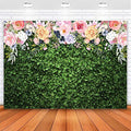 Avezano Flower Photography Backdrop Green Spring Grass Lawn Party Background Floral Grass Birthday Baby Shower Miss to Mrs Wedding Bridal Shower Backdrops Cake Table Decorations, 7x5 - size: 7x5