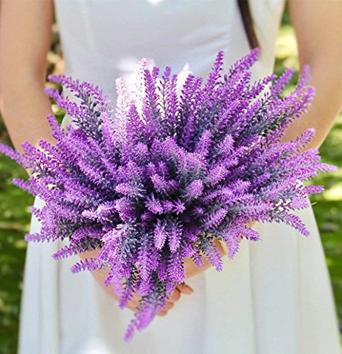 CATTREE Artificial Lavender - Fuchsia 4 Pack, Fake Flowers Plastic Plants Shrubs Bushes for Indoor Outdoor Home Wedding Bridal Party Garden DIY Centerpieces Arrangements Simulation Craft Decoration - color: Lavender-fuchsia-4pcs