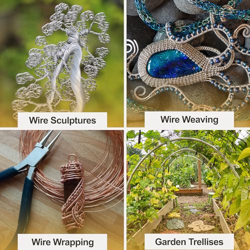 Mandala Crafts 12 Gauge Anodized Aluminum Craft Wire for Jewelry Making - 60 FT Colored Flexible Silver Tone Wire - Bendable for Bonsai Armature Crafting Sculpting - color: Silver, size: 12 Gauge