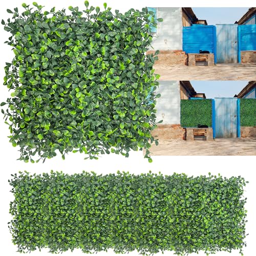 Artificial Grass Wall Backdrop,10"x 10"(16P) UV-Anti Boxwood Faux Green Wall Panels for Interior, Greenery,Garden and Indoor Outdoor Fake Plant Decor - size: 10"x10" (16 Panels)
