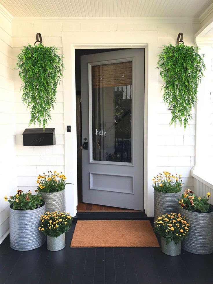 RECUTMS Artificial Green Hanging Lavender Plants, 4Packs 29 Inches Ivy | UV Resistant Plastic, Trailing Greenery Garland for Home Room Garden Wedding Front Porch Patio Farmhouse Indoor Outdoor Decor - color: Green