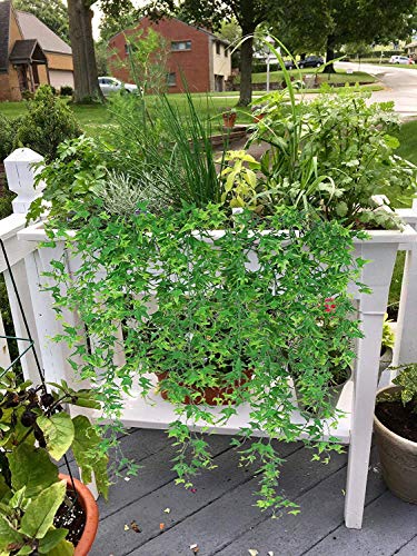 Artificial Hanging Vine, Sweet Potato Leaves Plastic Plants Greenery Faux Ivy Garland Fake Plant UV Resistant for Indoor Outdoor Garden Door Wall Baskets Wedding Party Table Decoration Green 4 Pcs - color: Sweet Potato Vine-green-4 Pcs