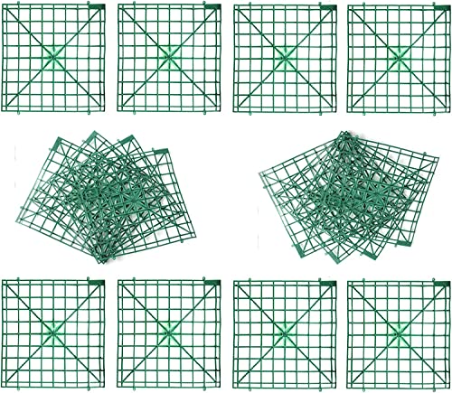 Ouliget Artificial Flower Grid Panels,DIY Flowers Wall Frames,Flowers Wall Arches Backdrop,Plastic Fences Frames,Flower Grids,Artificial Flowers Plant Base,16 Pieces,10x10 Inches.