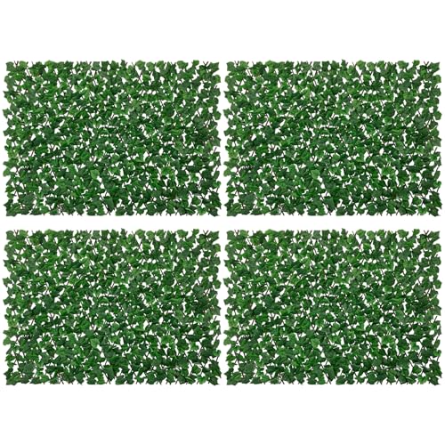 Expandable Fence Privacy Screen for Balcony Patio Outdoor, Greenery Expandable Stretchable Covers Panel Privacy Fence for Balcony Patio Garden, Single Sided Leaves (Green Ivy, 4 Pack) - color: Green Ivy, size: 4 Pack