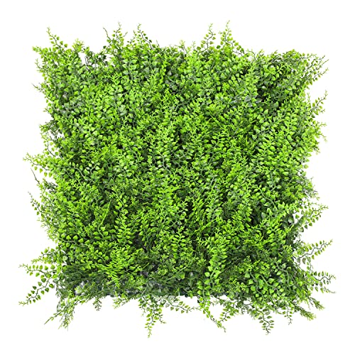 Patio Paradise Artificial Greenery Grass Wall Panels, 20"x20" (6pc) Faux Grass Boxwood Backdrop Fake Ivy Privacy Screen Green Hedge for Indoor Outdoor Décor, Fern with Backing - color: Fern with Backing, size: 20"x20"
