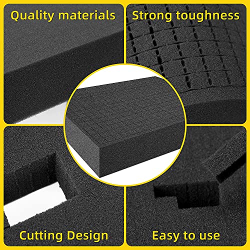 DECOHS 4 PCS Pick Apart Foam Insert- 2 Size Pick and Pluck Foam- Pluck Pre Cube Sheet Foam with Bottom Use for Board Game Box Cases Storage Drawer (Length 16 Inch) - size: 2 Sizes - 4 Pieces - Up to 16 inches