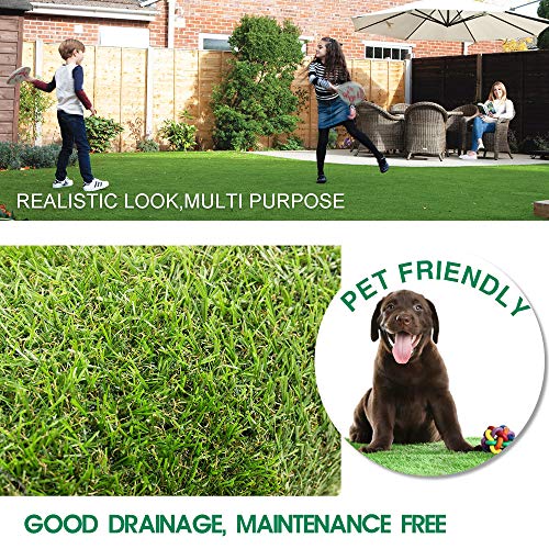 Artificial Grass 6.5 FT x 10 FT ( 65 Square ft ) Synthetic Thick Lawn Astro Turf Carpet Perfect for Indoor/Outdoor Fake Grass Rug - size: 6.5 x 10 Feet