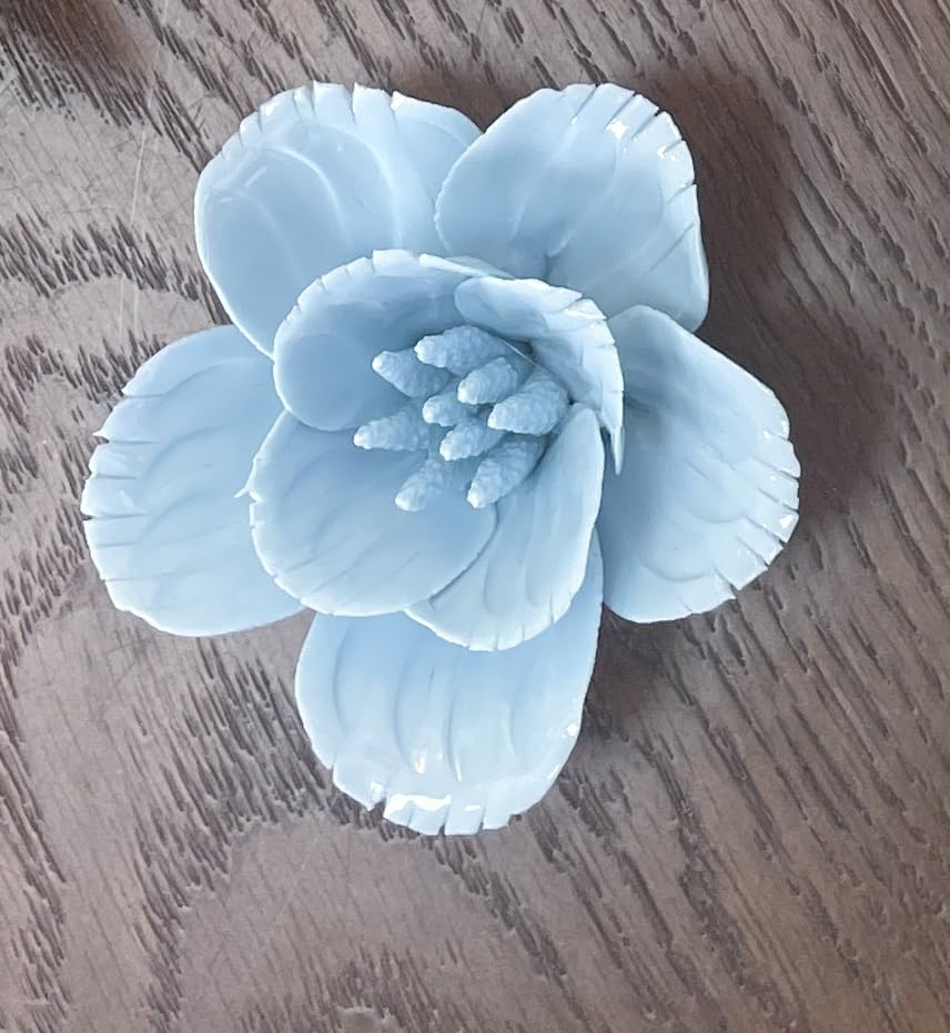 Ceramic Flower Wall Art, Artificial Flower Wall Sculpture，Handcrafted 3D Hanging Porcelain Flowers ,3D Wall Hanging Decor ,Porcelain Flower Wall Décor for Home，Hallway，Kitchen，Office (Blue,Cherry Blossoms, 3.54") - color: Blue,Cherry Blossoms, size: 3.54"