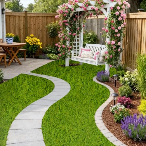 ACRYCS Fake Green Moss Roll Table Runner Faux Grass Adhesive Fairy Garden 12" x 71" Artificial Moss for Indoor Plants Wall Crafts DIY Centerpieces Fairy Woodland Floral 30x180cm Emerald Green - size: Light Green-12" x 71"/30x180 cm