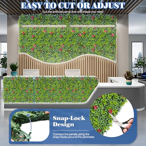 ECOOPTS 40"x40" Faux Ivy Privacy Fence Screen Artificial Boxwood Panels Topiary Hedge Plants for Indoor Outdoor Decoration, #1 Mixed Leave, 1 Pack - color: 40"x40" #1 Mixed Leave, size: 40"x40"