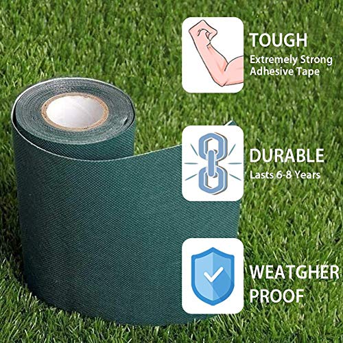 TYLife Artificial Grass Self-Adhesive Seaming Turf Tape Lawn,Carpet Jointing 6" x32.8'(15cm x 10m), 33' - size: 6" x 32'10" (15cm x 10m)