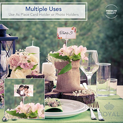 Royal Imports 9" Floral Picks, Flower Sticks, Cardettes Cardholder Forks, for Arrangement Basket, Gift Bouquet, Centerpiece Cake Card, Photo or Table Tags, 100 Pcs - size: 9"
