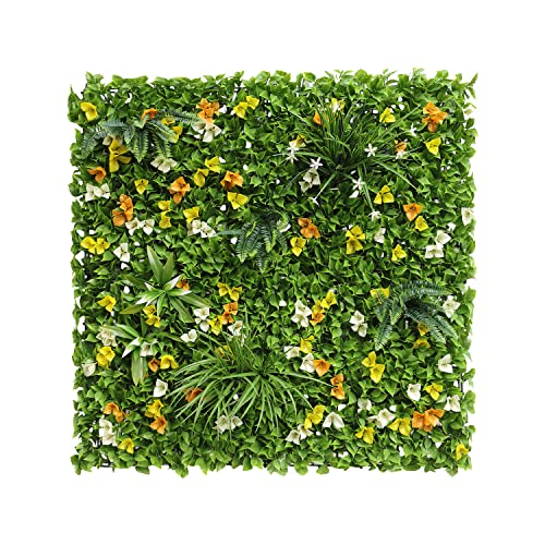 ECOOPTS 40"x40" Faux Ivy Privacy Fence Screen Artificial Boxwood Panels Topiary Hedge Plants for Indoor Outdoor Decoration, #6 Mixed Leave, 1 Pack - color: 40"x40" #6 Mixed Leave, size: 40"x40"
