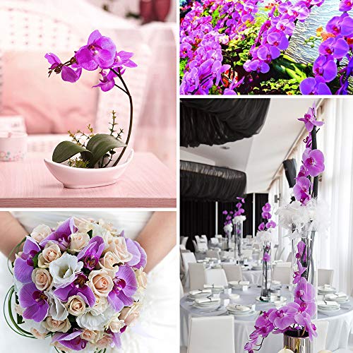 Artificial Silk Phalaenopsis Flower Heads, Fake Butterfly Orchid Heads for Wedding Floral Bouquet Decor DIY Craft Making Bridal Shower Photography Props (20pcs Purple) - color: Purple, size: 20Pcs