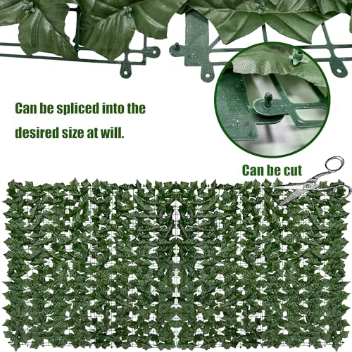 Artificial Ivy Privacy Fence Roll Screen,128" by 72" (64 SQFT) UV-Anti Faux Hedge Fence and Fake Ivy Vine Leaf Wall Panels for Indoor&Outdoor Green Backdrop, Garden Greenery Decor - color: Ivy vines, size: 72"x128"
