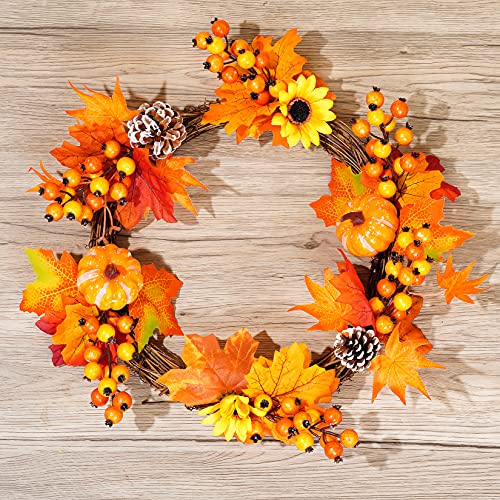 6 Pack Artificial Maple Leaves Branches Autumn Pumpkin Berry Twig Stem Orange Fall Stems Fake Artificial Flower Picks for Thanksgiving Christmas Harvest Festival Decoration DIY Floral Arrangements - color: Style 1