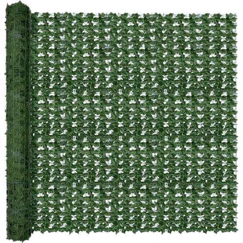 Artificial Ivy Privacy Fence Screen: 96"x 96" (64 Sqft) Anti-Ultraviolet Artificial Hedge Grass Wall, Used for Indoor and Outdoor Green Background, Garden Greening Decoration - color: Ivy vines, size: 96"x96"