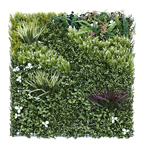 ECOOPTS 40"x40" Faux Ivy Privacy Fence Screen Artificial Boxwood Panels Topiary Hedge Plants for Indoor Outdoor Decoration, #4 Mixed Leave, 1 Pack - color: 40"x40" #4 Mixed Leave, size: 40"x40"