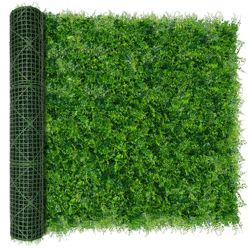 Greenery Faux Grass Wall Backdrop 60"x128" (53.5 SQFT) UV-Anti Artificial Green Boxwood Panel for Patio Balcony Privacy & Ivy Fence Covering Privacy, Garden, Backyard Wall Backdrop Decor - color: 3D Style 1, size: 60"x128"
