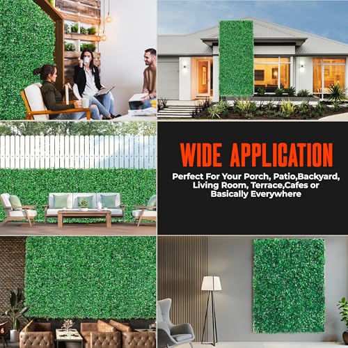 12Pcs Artificial Grass Wall Panels - 10”x10” Grass Backdrop Wall, UV Protected Greenery Decor for Indoor Outdoor Use (10”x10” (12pcs)) - size: 10”x10” (12pcs)