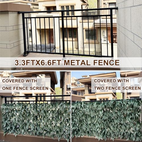 Expandable Fence Privacy Screen for Balcony Patio Outdoor,Decorative Faux Ivy Fencing Panel,Artificial Hedges (Single Sided Leaves)…1 - color: GREEN&WHITE