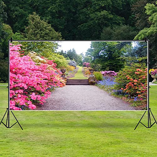 AOFOTO 20x10ft Beautiful Spring Flowers Photography Studio Backdrop Garden Landscape Background Wedding Lovers Girl Kid Woman Adult Lady Artistic Portrait Photoshoot Props Video Drape Wallpaper - size: 20x10ft
