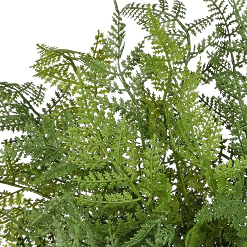 Hollyone 8Pcs Artificial Cedar Fern Stems Bush for Outdoors Indoors 19.6" Fake Ferns Plants Cedar Greenery Stems Faux Shrubs Plant for Garden Farmhouse Front Porch Table Window Box Home Decor - color: Style #2