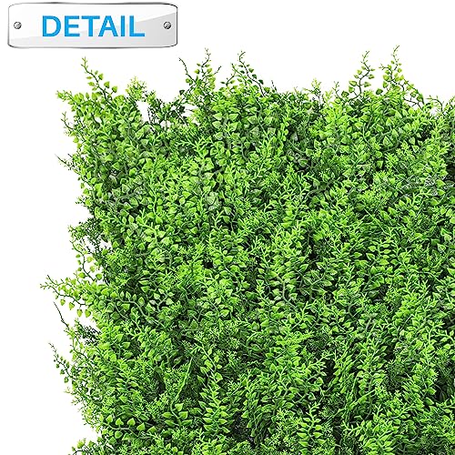 Patio Paradise Artificial Greenery Grass Wall Panels, 20"x20" (6pc) Faux Grass Boxwood Backdrop Fake Ivy Privacy Screen Green Hedge for Indoor Outdoor Décor, Fern with Backing - color: Fern with Backing, size: 20"x20"