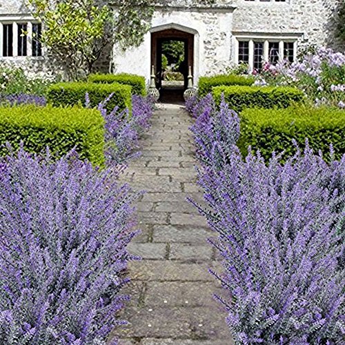 CATTREE Fake Flowers Lavender for Decoration, Flocked Plastic Faux Flower Artificial Plants Outdoor Bundle Wedding Bouquet Indoor Home Kitchen Table Centerpieces Arrangements Christmas Decor 8 Pcs - color: Lavender-8pcs