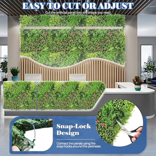 ECOOPTS 40"x40" Faux Ivy Privacy Fence Screen Artificial Boxwood Panels Topiary Hedge Plants for Indoor Outdoor Decoration, 9 Mixed Leave, 1 Pack - color: 40"x40" #9 Mixed Leave, size: 40"x40"